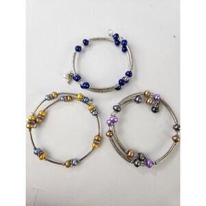 Lot of 3 Vantel Pearls Wrap Bracelet Arm Jewelry